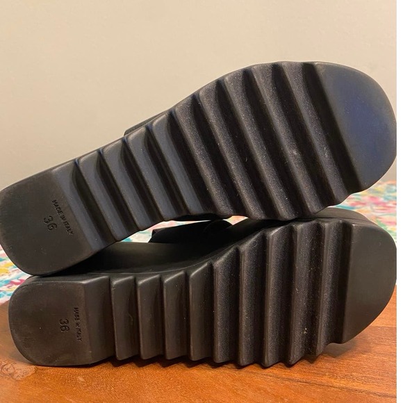 Steve Madden Ramzi Platform Strappy Sandals Black Made In Italy US 5.5 - Picture 9 of 12